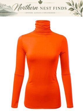 Fashionolic Women's Long Sleeve Turtleneck Pullover Sweater Rayon Spandex Made